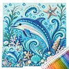 Ocean Animals Stamped Needlework Cross Stitch Kit 14CT tapestrymarket