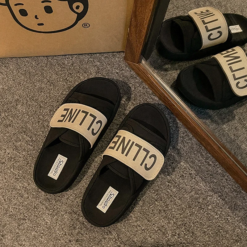 Yyvonne Casual Word Lazy Slippers Women 2025 New Fashion Thick-Soled Magic Stick Sandals Wearing High-End Feel