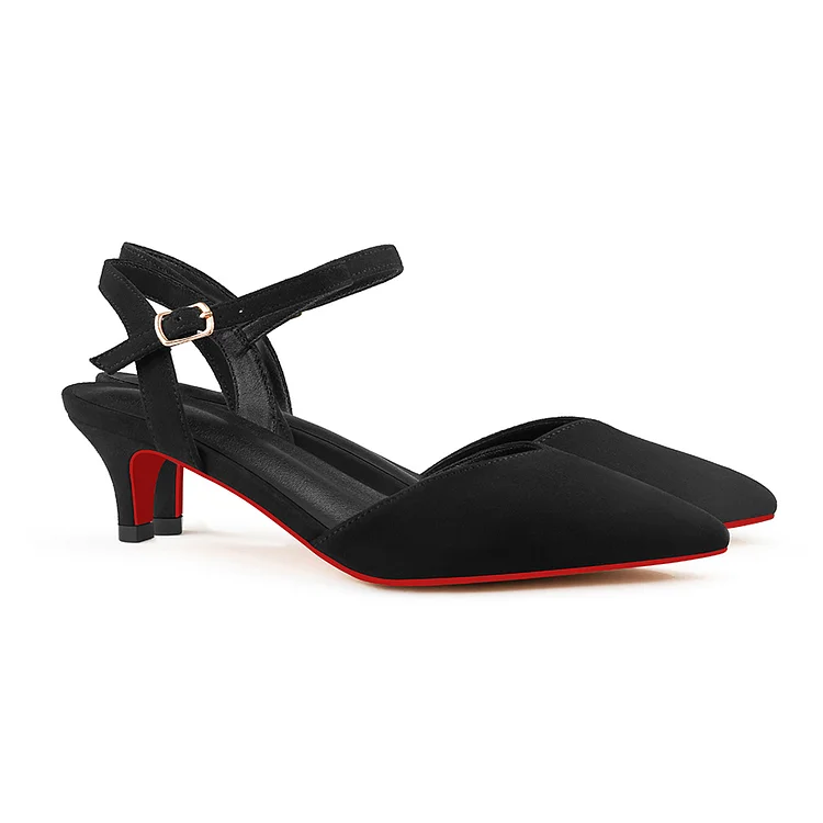 50mm Red Bottom Kitten Heels Dress Pumps Wedding Elegant Closed Toe Shoes Sandals VOCOSI VOCOSI