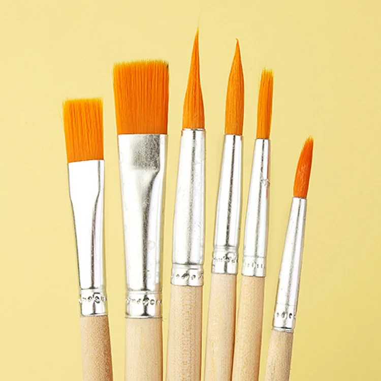 6pcs/set Paintbrush Diy Graffiti Painting Brush For Artist Oil