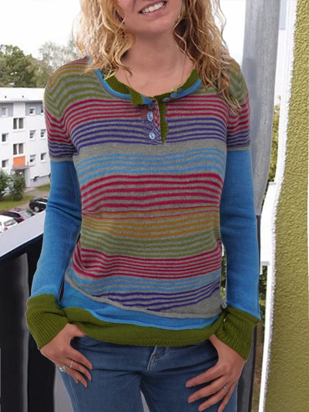 Long Sleeve Knitted Shirts & Tops