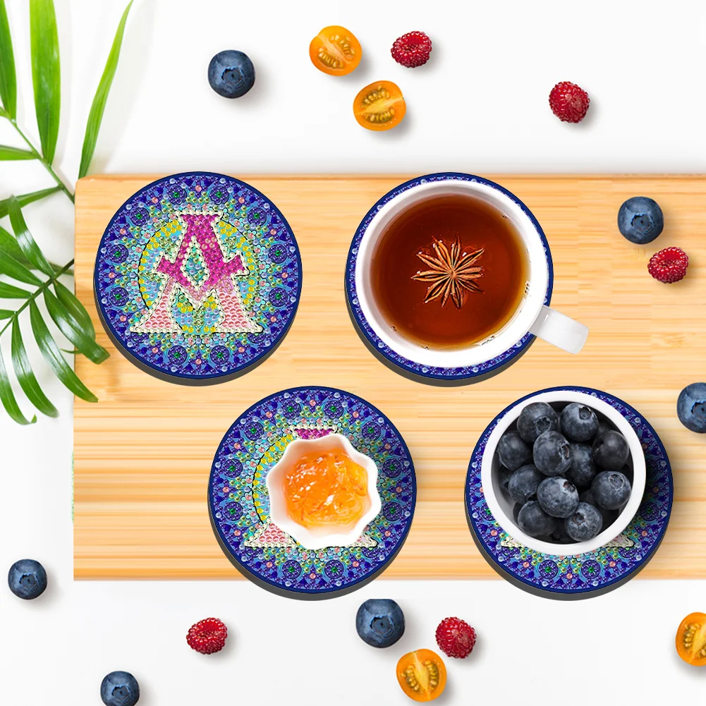 2PCS Diamond Painting Art Coaster Kit Special Shape Diamond Painting DIY Coaster