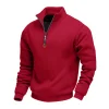 Men's Fleece-Lined Heavyweight Loose Fit Outdoor Warm Stand Collar Logo Casual Sports Sweatshirt by Inlyline