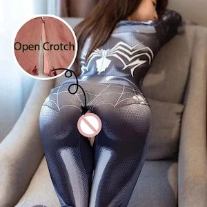 Pornhint Spiderwoman lingerie, Anime fun lingerie, Temptation Cosplay, Cosplay Costumes, Crotchless Lingerie,Open Ctrotch Bodysuit Spider Bodysuit