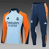 2024/2025 Real Madrid Half-Pull Training Suit Light Blue Football Shirt 1:1 Thai Quality