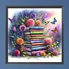 Piles de livres ensoleill&eacute;es kits de peinture diamant &agrave; perceuse carr&eacute;e compl&egrave;te DIY 5D pour adultes d&eacute;butants d&eacute;coration int&eacute;rieure peintures diamants art de pierres pr&eacute;cieuses 35x35cm