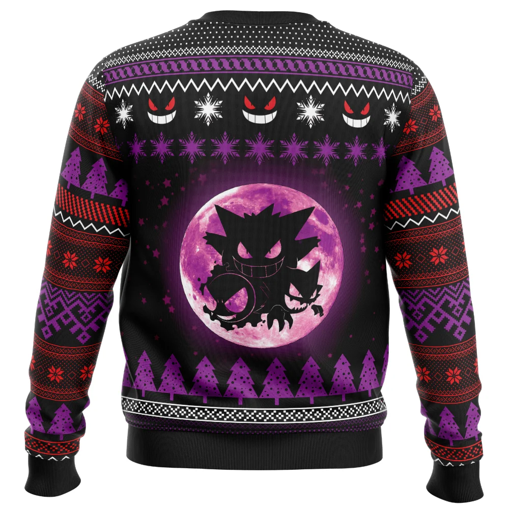 Ghost Trio Pokemon Ugly Christmas Sweatshirt