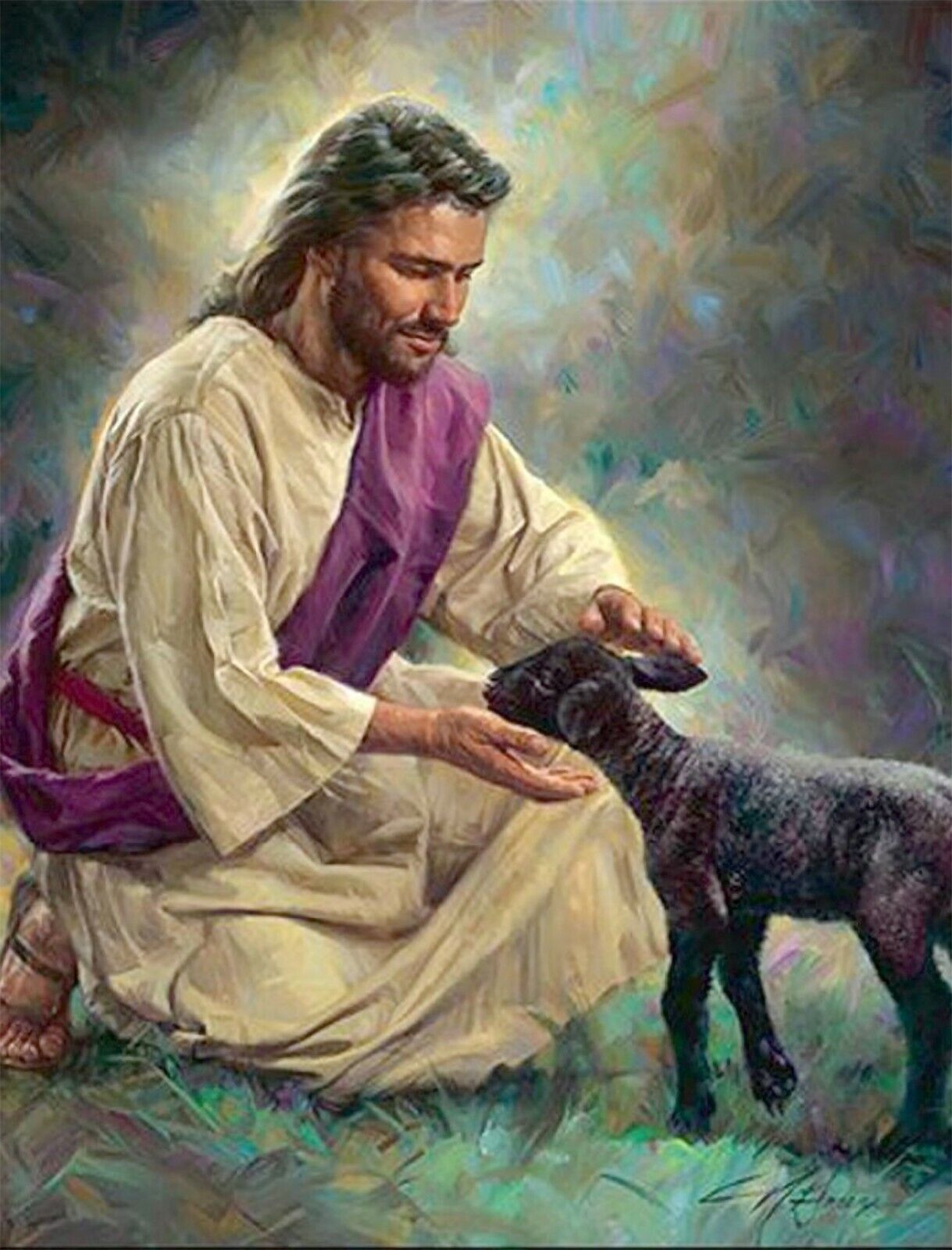 JESUS CHRIST THE LAMB OF GOD 8.5X11 Photo Poster painting PICTURE REPRINT CHRISTIAN LOST SHEEP