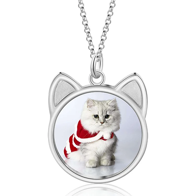 Personalisierte Text & Foto Katze Halskette