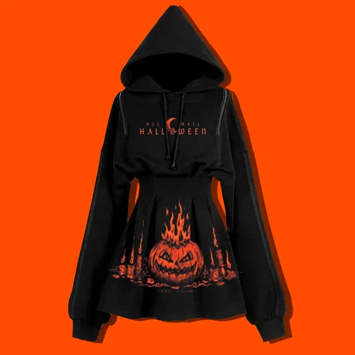 Women's Halloween Hoodie Dress