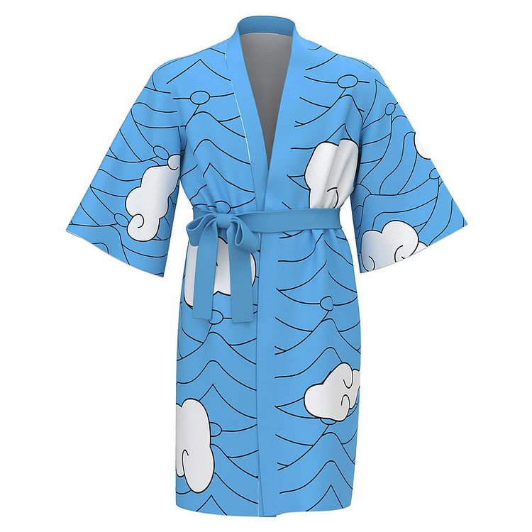 Anime Demon Slayer Urokodaki Sakonji Cosplay Long Robe Belt Japanese Kimono Cardigan Bath Robe Sleepwear