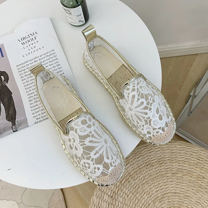 2021 New Espadrilles Women's Fashion Flat Shoes 2021 Sapatos Flax Ballet Chaussure for Espadrille Comfortable Slippers