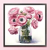 Flowers Full 18CT 2 Strands DIY Stamped Cross Stitch Kits for Beginners Adults Home Wall Decor Cross Stitch Art and Crafts Kits 25x25cm