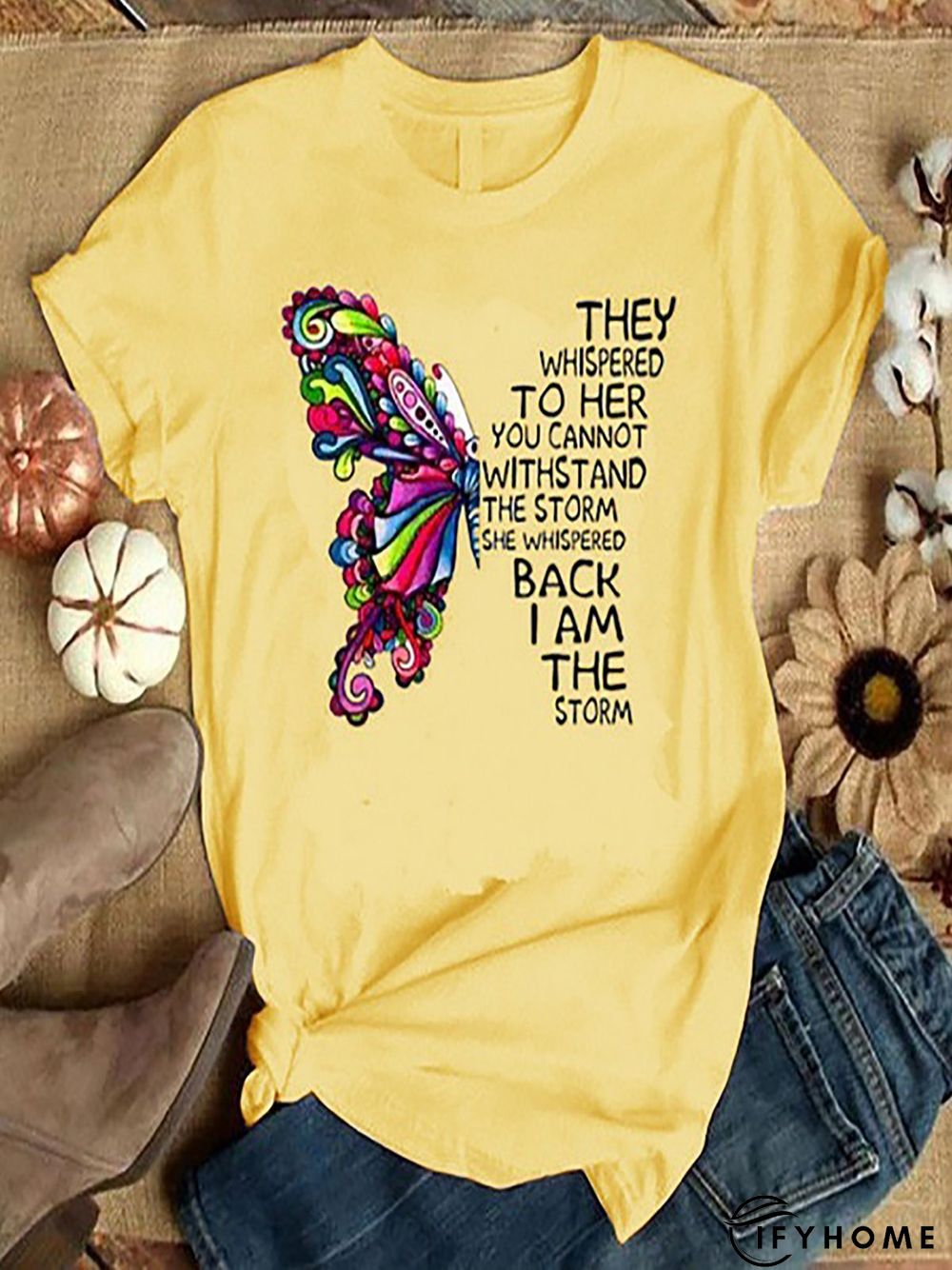 Crew Neck Casual Printed Short Sleeve T-shirt | IFYHOME