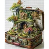 (Stamped/Counted) The Scenery In The Suitcase-11CT/14CT Stamped Cross Stitch 45*55cm/17.72*21.65in