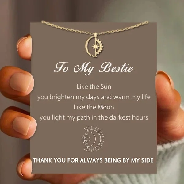 🎁-🔥To My Bestie Necklace - ''Thank you for always being by my side''👩‍❤️‍👩