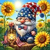 Sunflower Gnome 5D Square Drill Diamond Painting Kit 35x35cm for Adults Beginners DIY Home Decor Gift