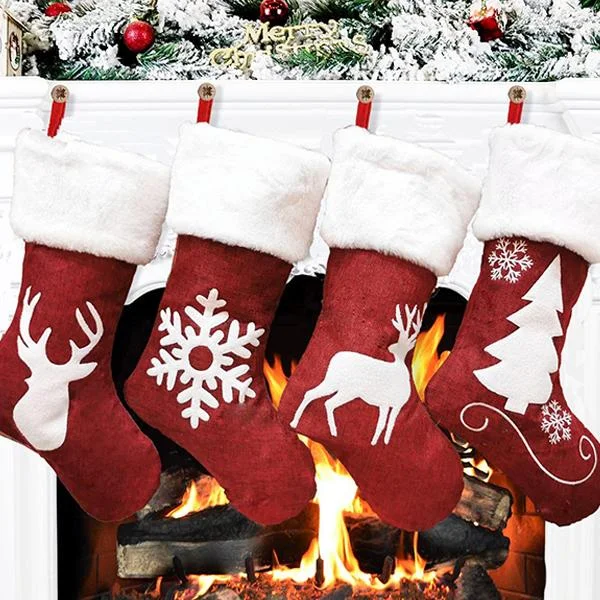 Christmas Stockings Red Reindeer - Stylish Xmas Stockings Decorations shopify Stunahome.com