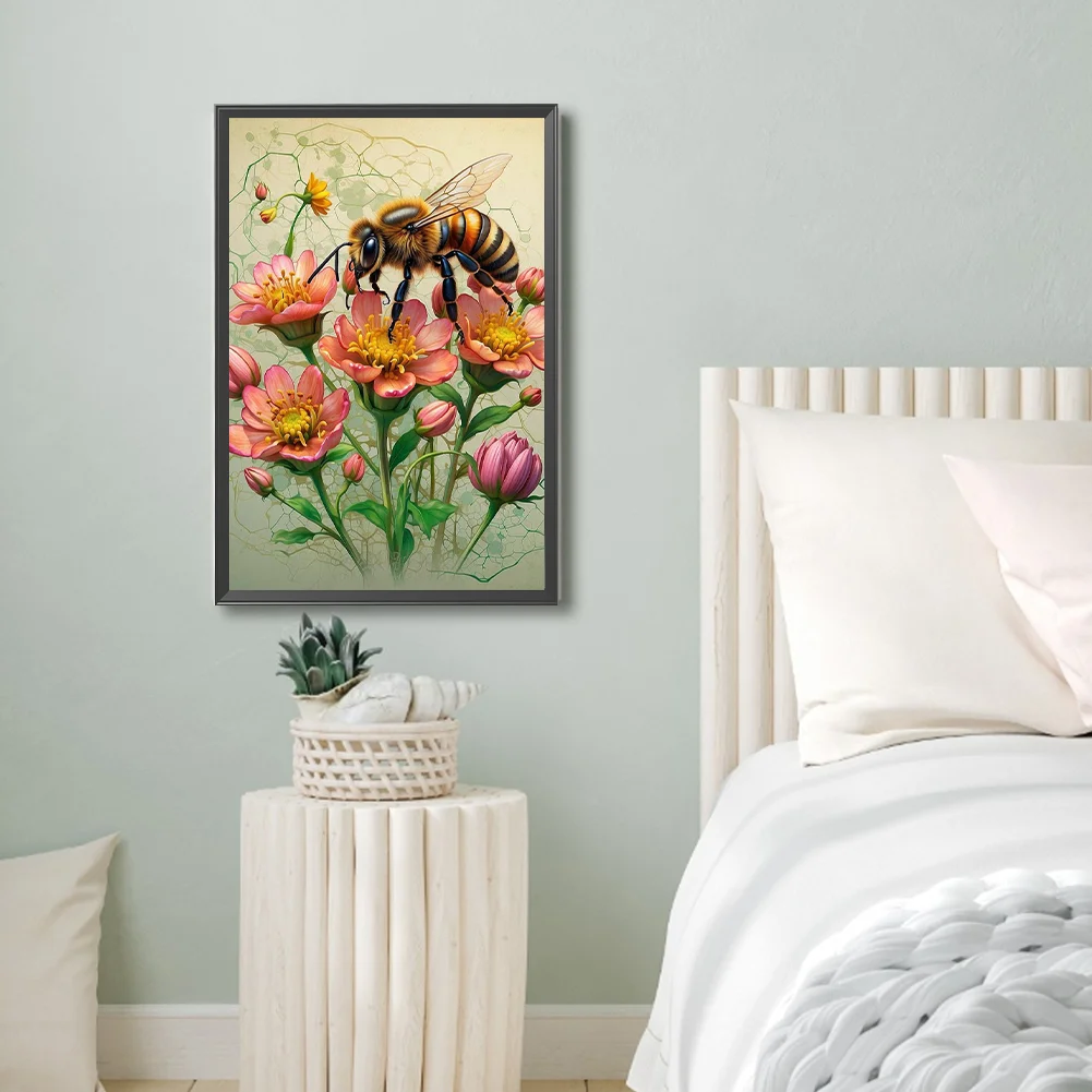 Diamond Painting - Full Round Drill - Flower Bee(Canvas|40*60cm)