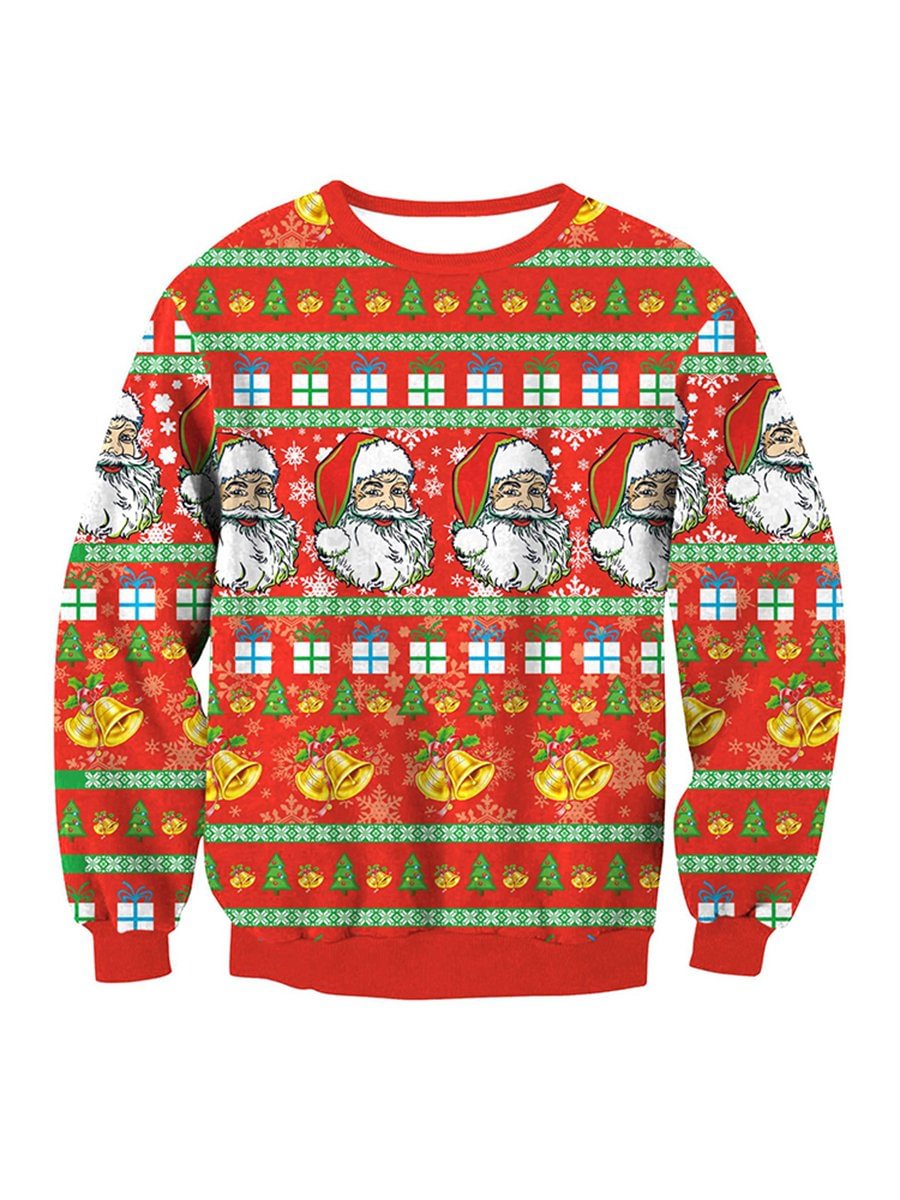 Christmas Santa Claus Graphic Pullover Sweatshirt