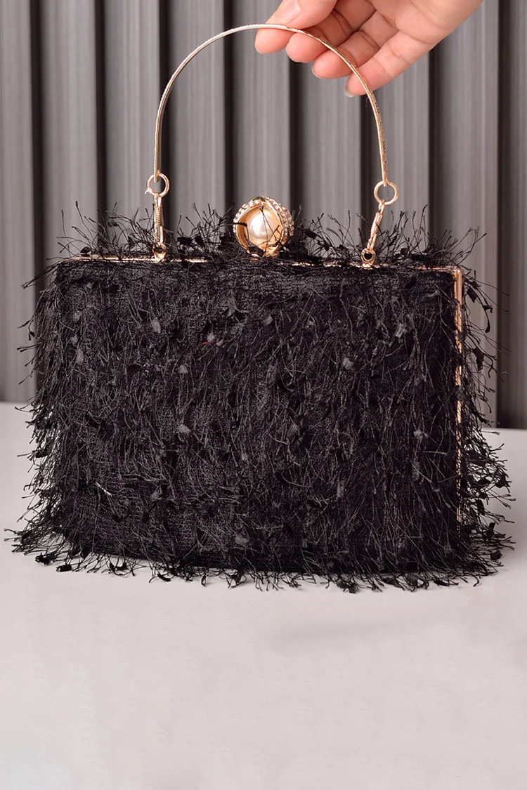 Banquet Solid Color Tassel Square Clutches Bags 2024 - Xpluswear