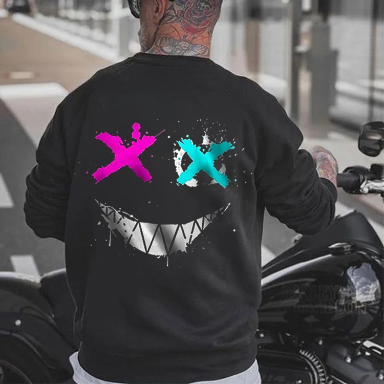 EVIL EMOJI GRAPHIC BLACK PRINT Sweatshirt