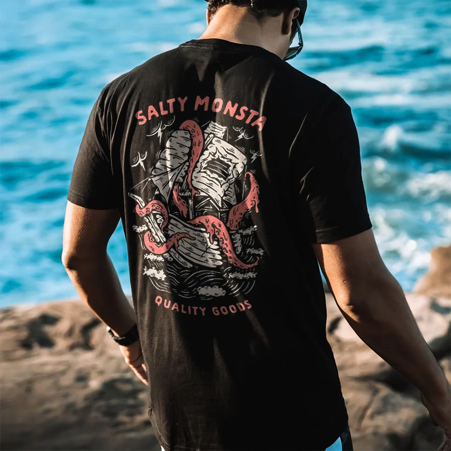 Salty Monsta Quality Goods Printed Men's T-shirt