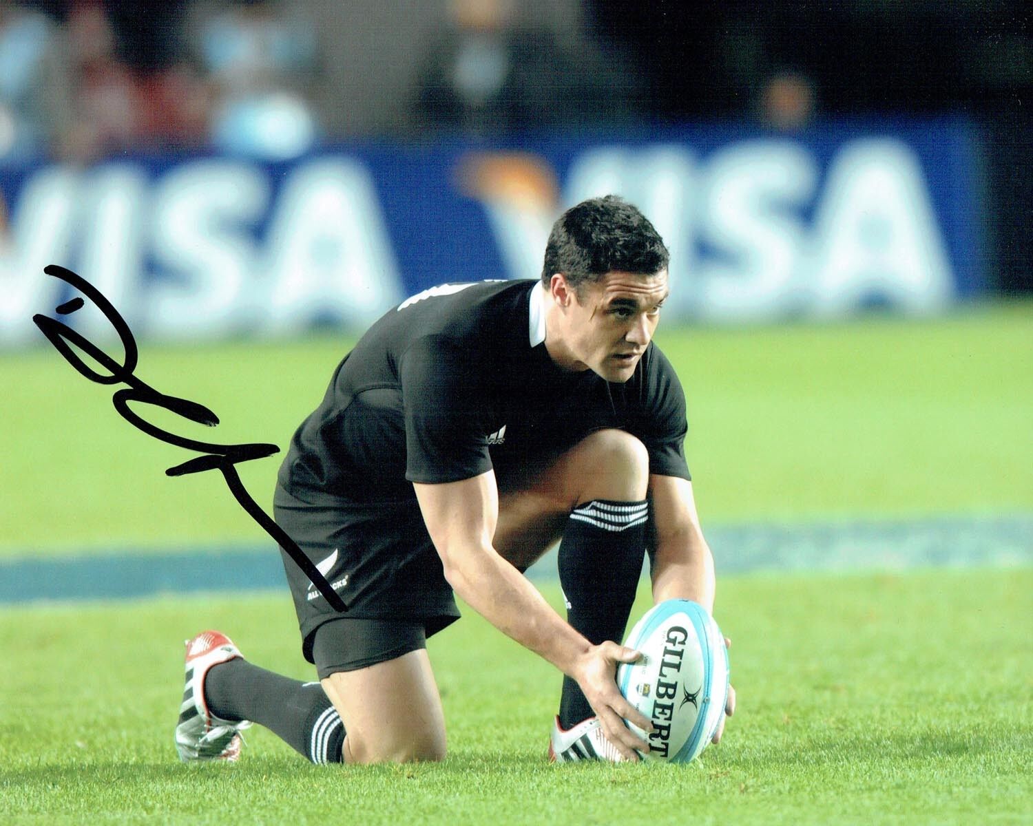 Dan CARTER Signed Autograph 10x8 Photo Poster painting D AFTAL COA RUGBY All Blacks New Zealand