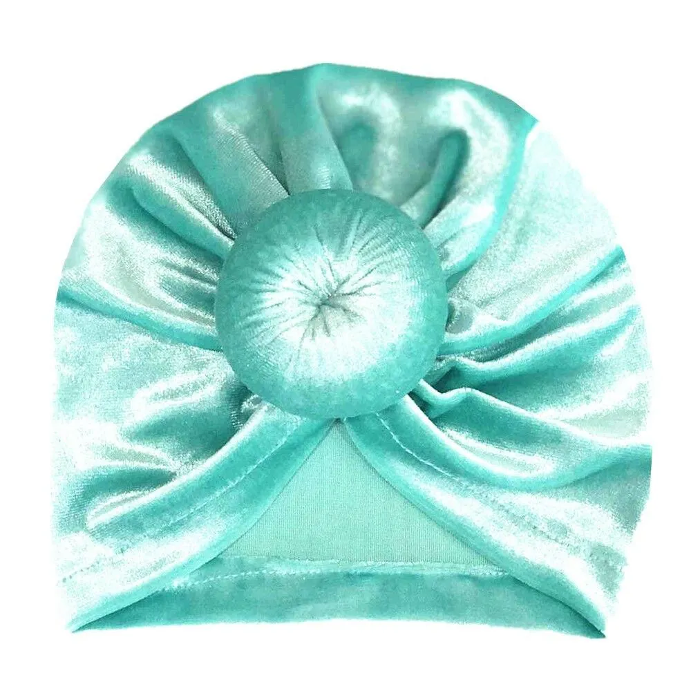 2019 Brand New Toddler Kids Baby Girls Velvet Hats Big Bow Solid Hairband Headband Stretch Turban Knot Head Wrap 17*16.5cm