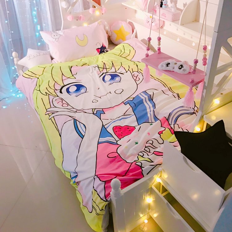 Kawaii Sailor Moon Three-Piece Bedsheet SP1711012