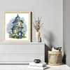 Daisy Cottage-14CT Stamped Cross Stitch 38*42cm/14.96*16.54in tapestrymarket