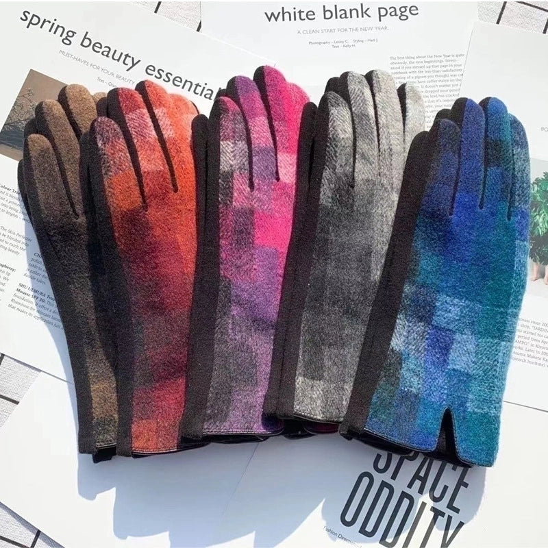 Women's Minimalist Classic Style Color Block Gloves 1 Pair