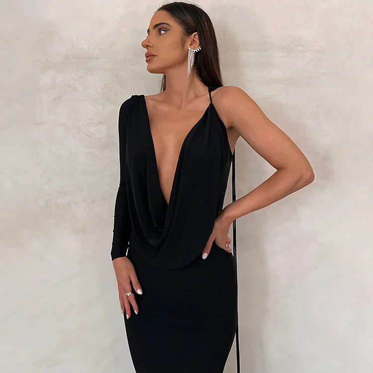 Women's Sexy Backless Maxi Dress Slim Dress