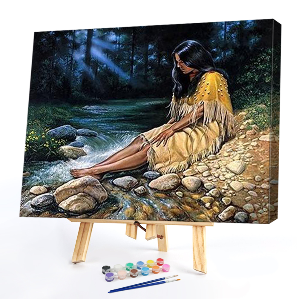 

50*40CM - Paint By Numbers - Stream Woman, 501 Original