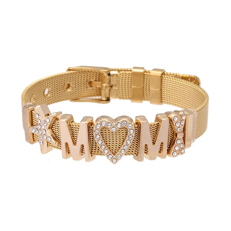 Cute Minimalist Heart Shape Titanium Steel Bracelets In Bulk