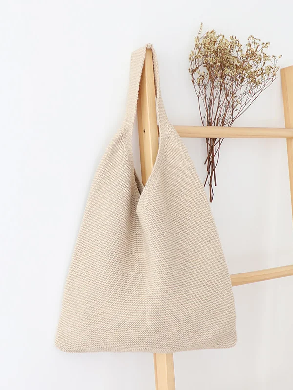 Simple Style Knit Shoulder Bag