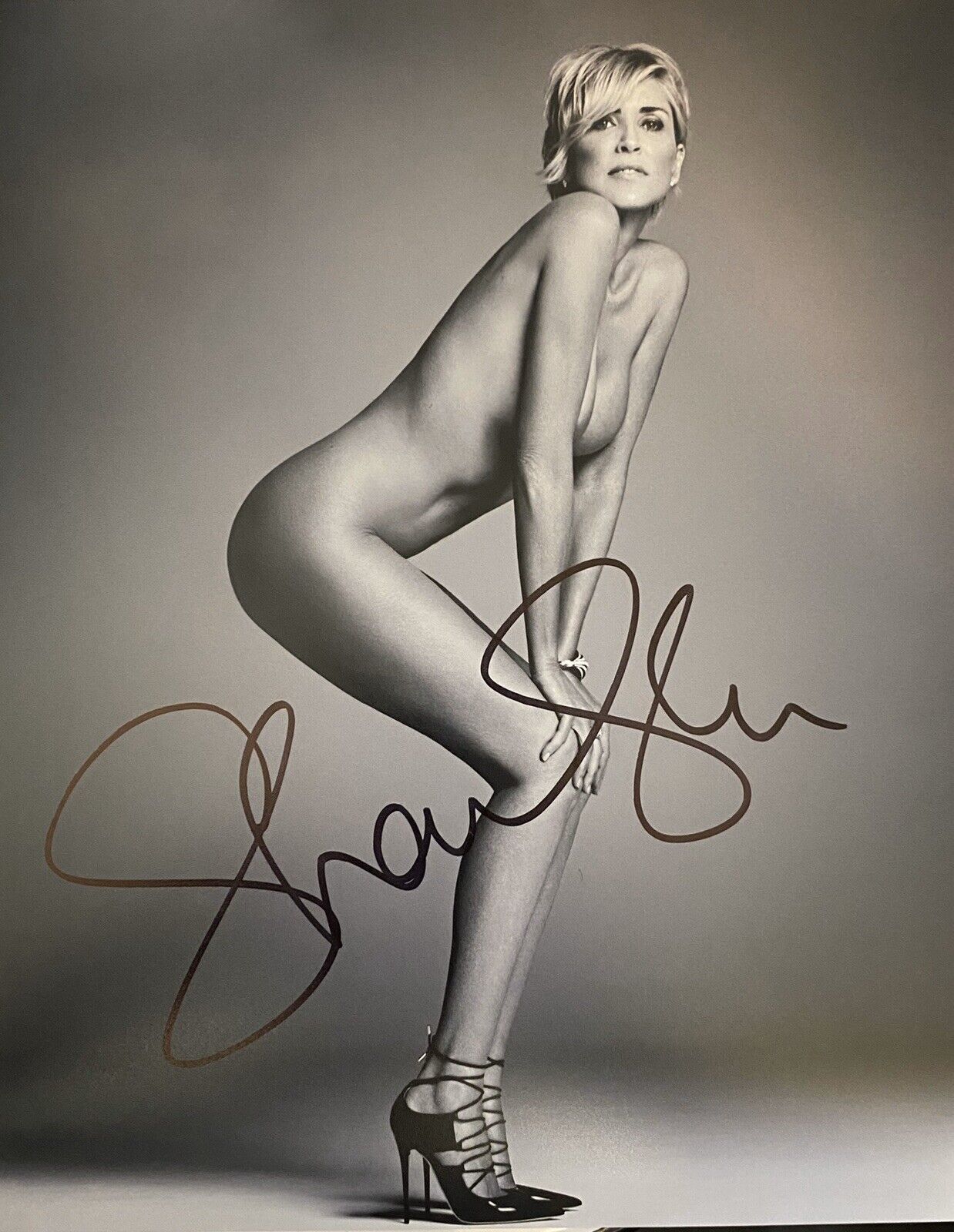 Sharon Stone signed Autographed 8x10 Photo Poster painting Sexy Semi Nude