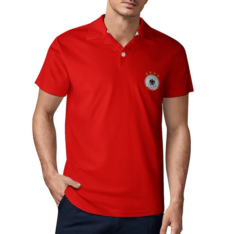 Allemagne Polo De Golf &Agrave; S&eacute;chage Rapide Coupe Homme Blanc