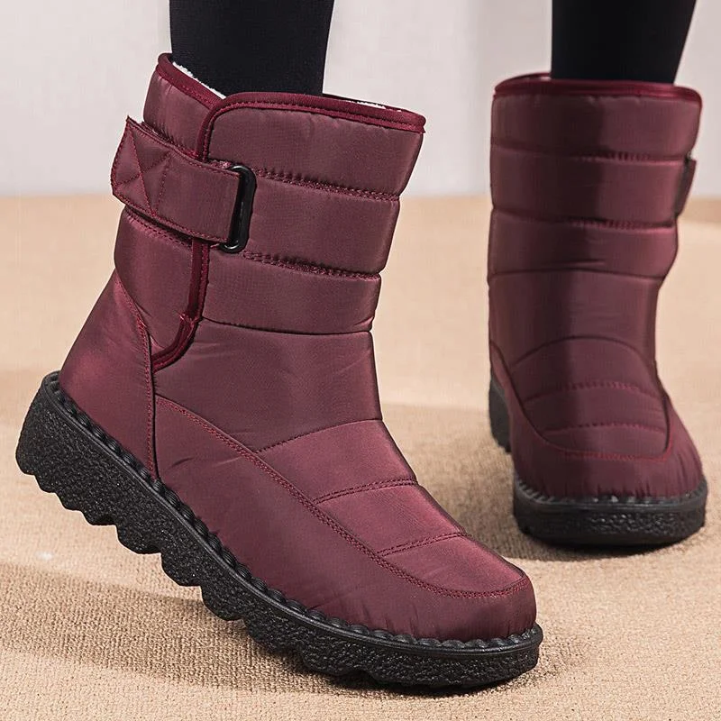 Qengg Women Boots New Shoes Woman Slip On Platform Boots Ladies Casual Waterproof Ankle Boots Flat Winter Shoes Botas Mujer