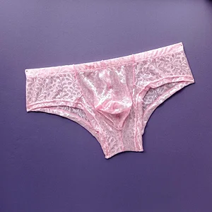 Men's Low Waist Lace Transparent Sexy Panties