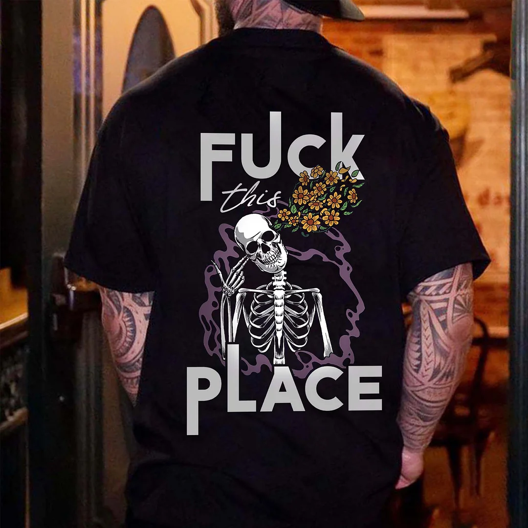 Fuck This Place Printed Men's T-shirt -  