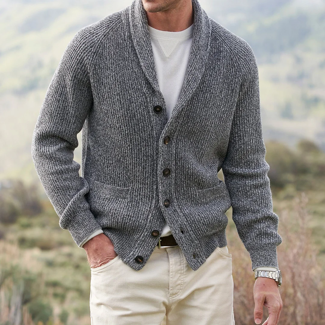 Why the shawl collar is the most manly of cardigans
