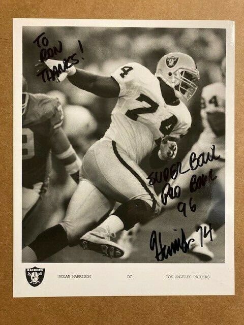 Nolan Harrison LA Raiders Super Bowu Boldly Signed 8x10 Photo Poster painting with COA