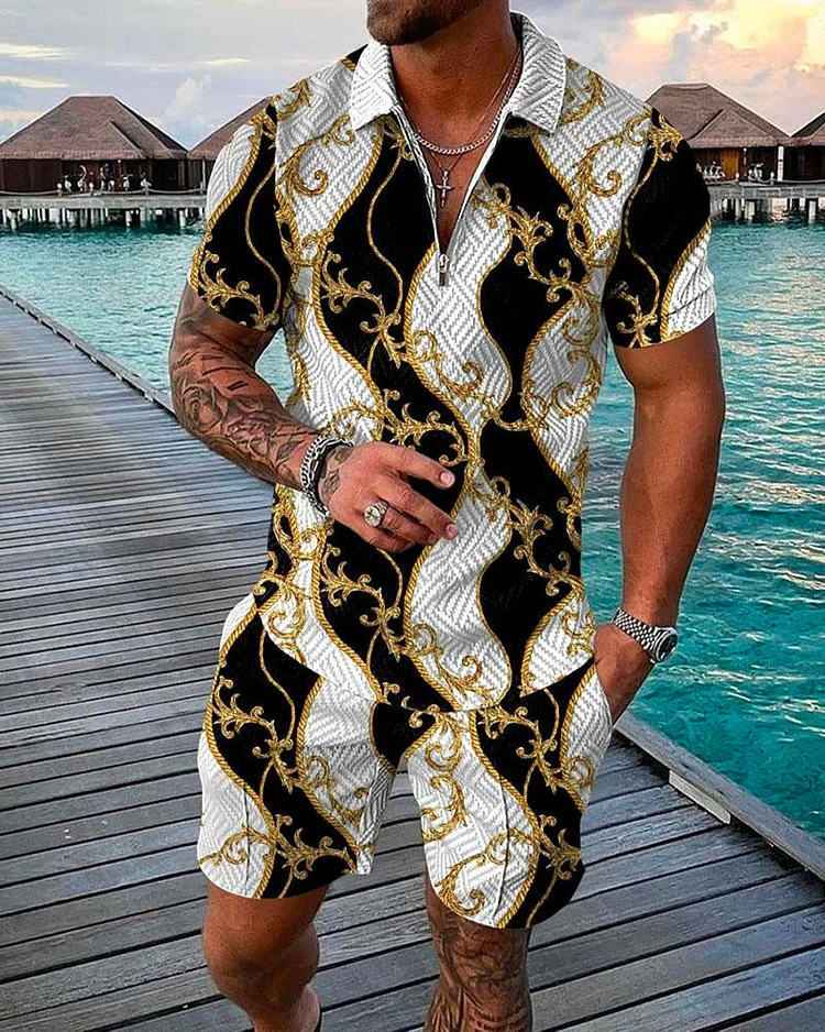 Men's Casual Print Suits-042540