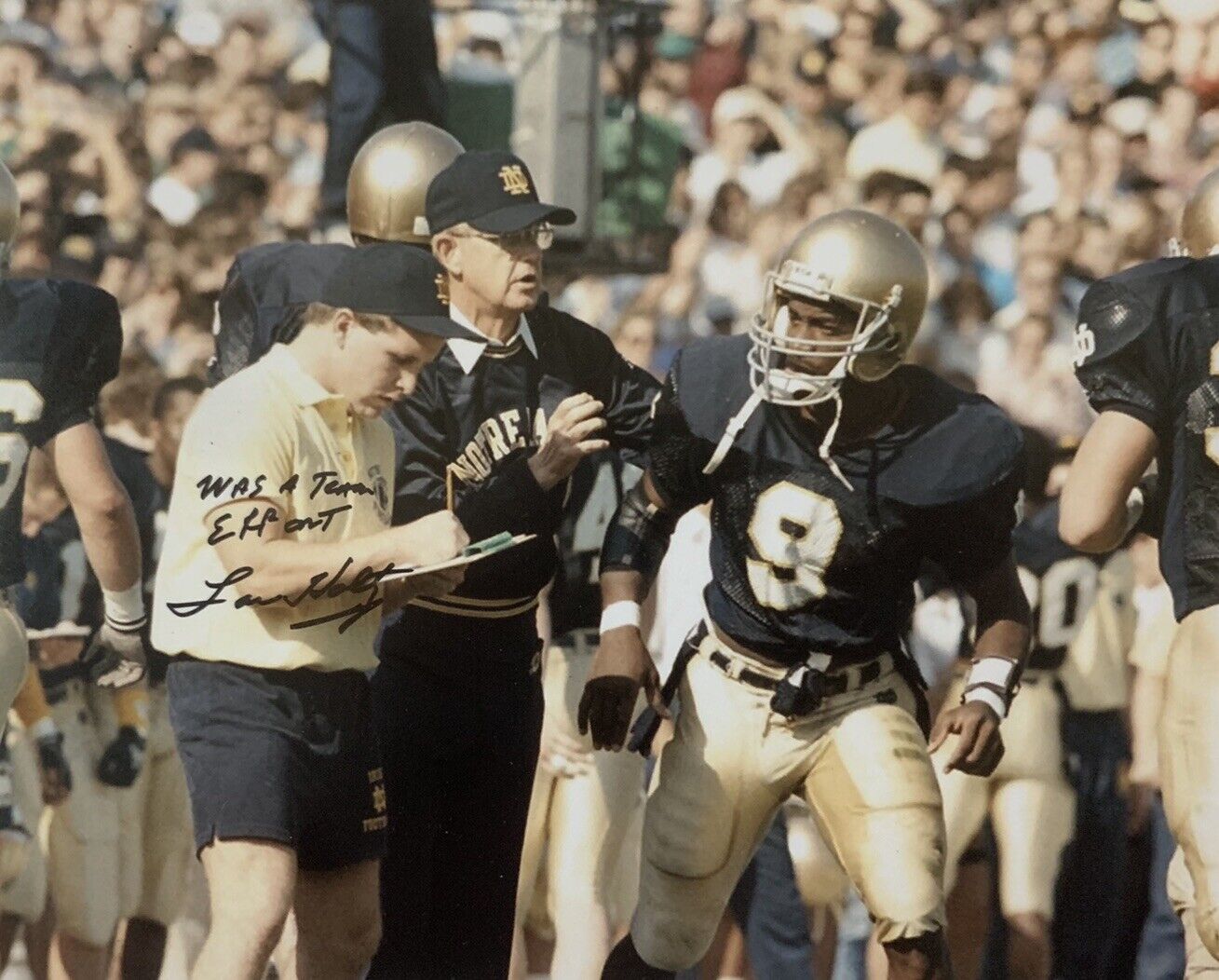 LOU HOLTZ HAND SIGNED 8x10 Photo Poster painting NOTRE DAME FOOTBALL HEAD COACH AUTOGRAPH COA