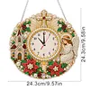 Acrylic Special Shape Xmas Pray Diamond Pearl Painting Clock Handicraft Hanging Kit