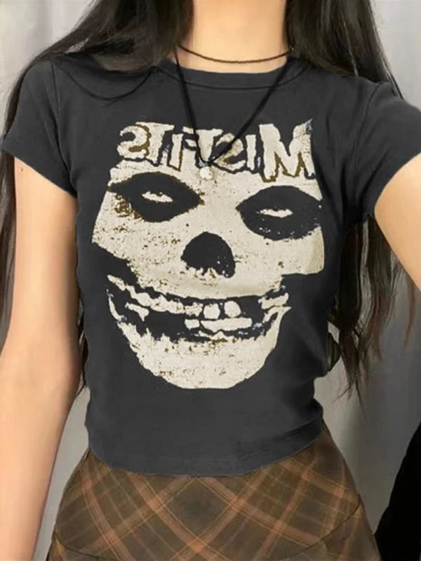 Mystic Skull Print Crop Top