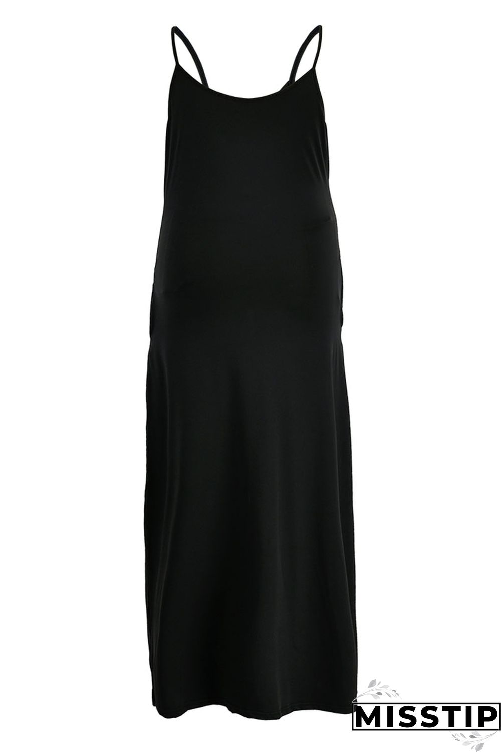 Black Casual Print Patchwork Spaghetti Strap Sling Dress Plus Size Dresses