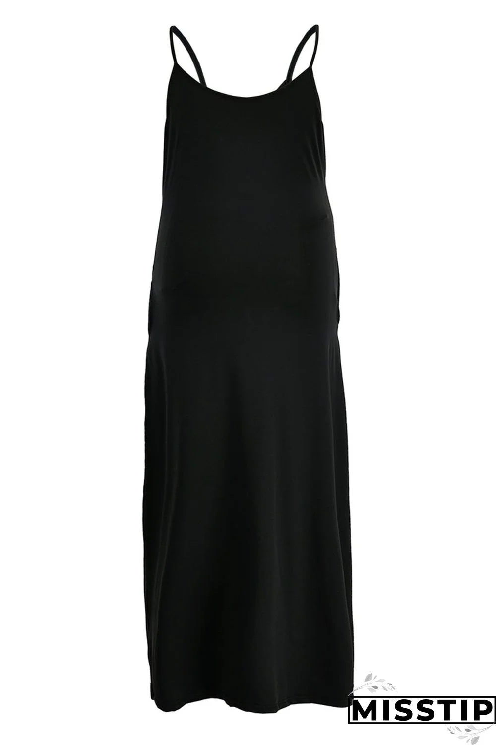 Black Casual Print Patchwork Spaghetti Strap Sling Dress Plus Size Dresses