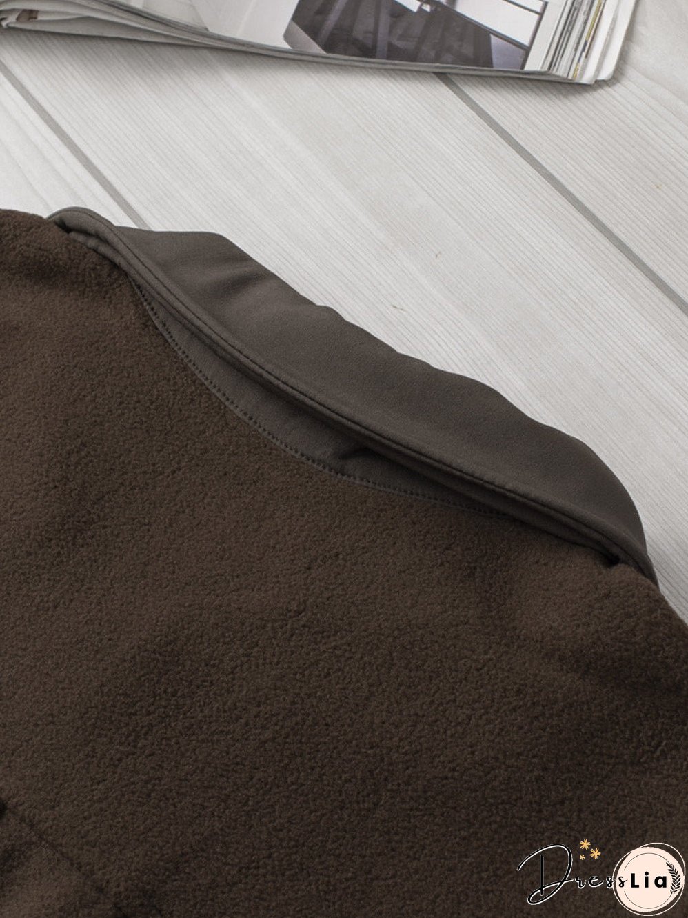 Brown Plush Fleece Button-Up